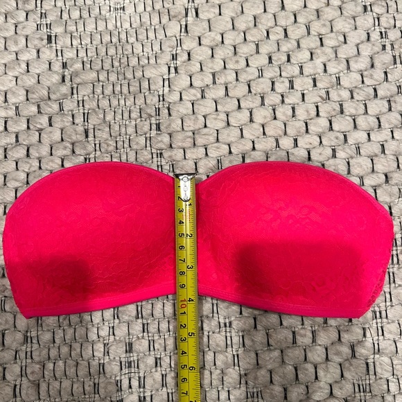 PINK bright coral lace bandeau - Picture 6 of 8